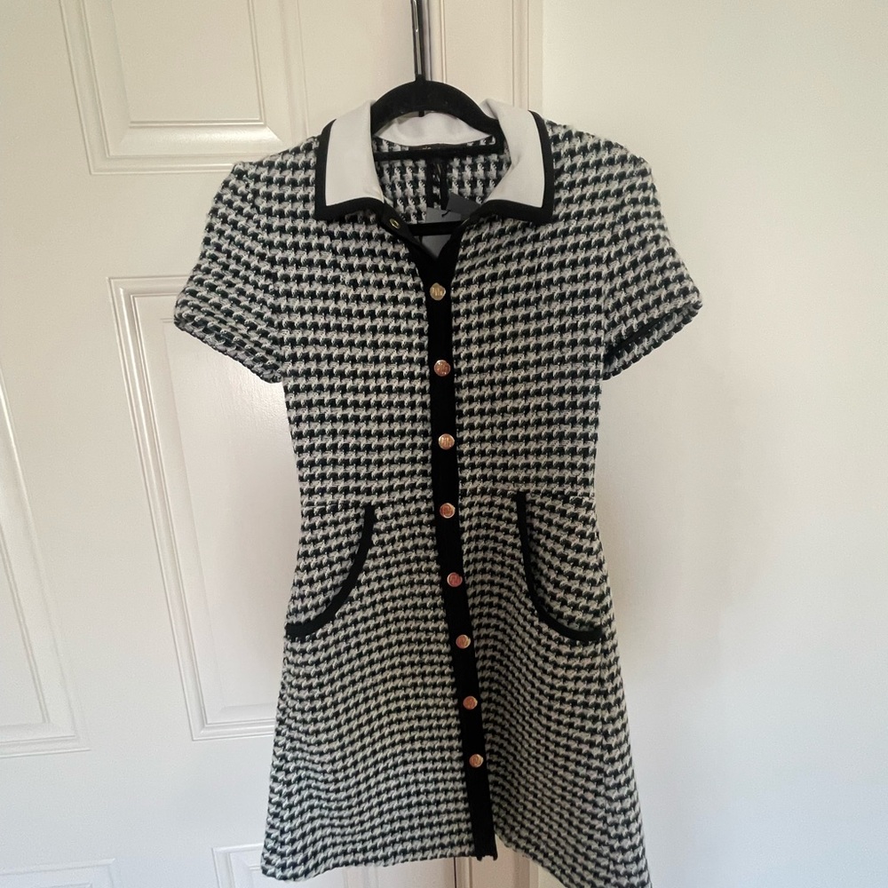 Maje mini shirt dress, tweed